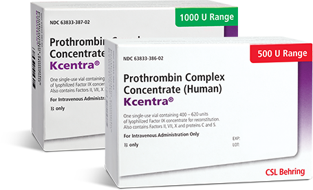 Kcentra comes in two different vial sizes for added convenience